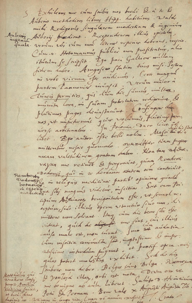 Brief von Johannes Crato von Krafftheim an Theodor Zwinger, 10.8. [um 1578] UB Basel Frey-Gryn Mscr. I 12 Nr. 118