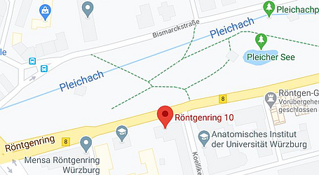 Lageplan des Instituts für Geschichte der Medizin, Würzburg (Karte: Google Maps) 